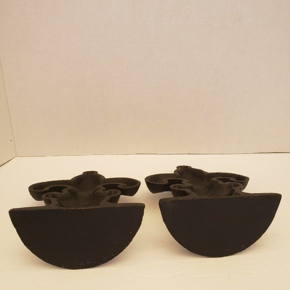 Vintage Cast Iron Fleur De Lis Bookends - Picture 9 of 12
